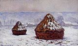 Grainstacks_ Snow Effect by Claude Monet